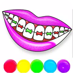 Glitter Lips Coloring Game Icon