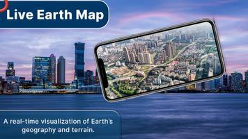 Earth Map Satellite Live Affiche