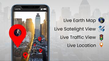Live Earth Map Satellite View Plakat