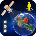 live earth-kaart en satellietweergave, gps-trackin-icoon