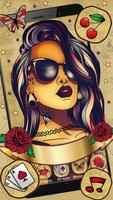 Tattoo Girl Art Themes HD Wall постер