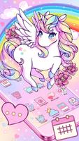 Poster Cartoon Unicorn Themes 3D Wall