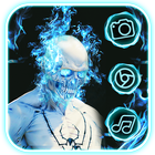 Fire, Blue, Skull Themes, Live biểu tượng