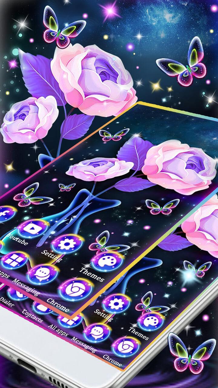 Galaxy Neon Rose For Android Apk Download - neon rose roblox