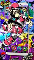 Monkey GraffitiTemas parede HD Cartaz