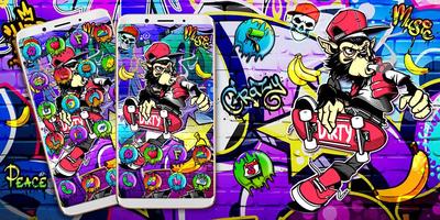 Monkey GraffitiTemas parede HD imagem de tela 1