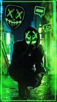 Poster Neon, Mask, Cool, Man Theme & 