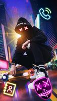 Neon, Night, Street, ManTemas parede HD Cartaz
