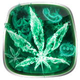 Neon Fire Weed Skull icono
