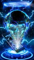 Neon Tech Skull poster
