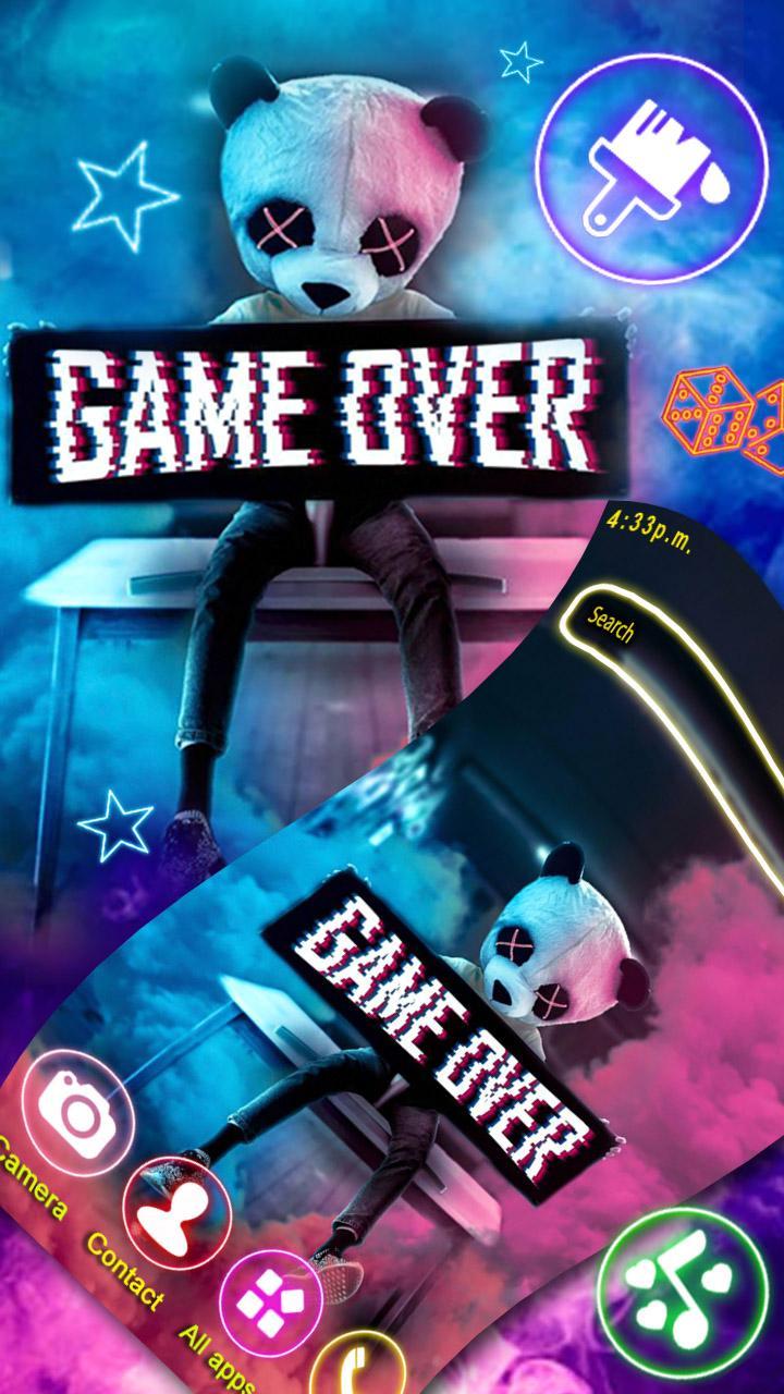 pics Game Over Neon Panda Mask Wallpaper Hd smoky panda man themes live