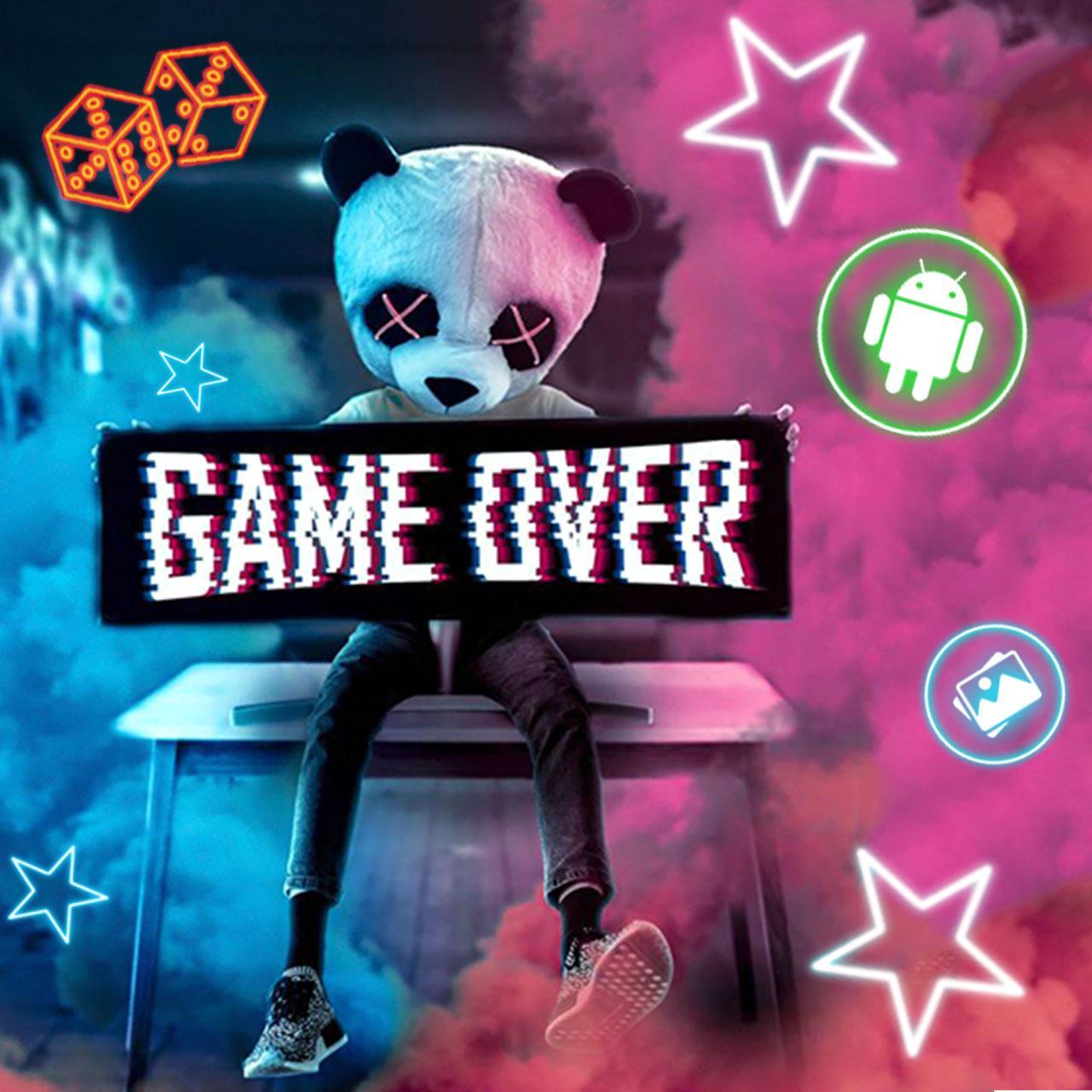 picture Game Over Neon Panda Mask Wallpaper Hd smoky panda man themes live