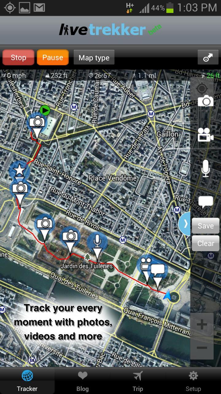 app de LiveTrekker