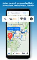 Poster GPS navigazione, terra cartina e viaggio direzione
