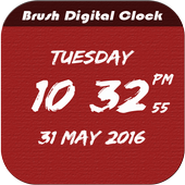 Brush Digital clock LWP icon