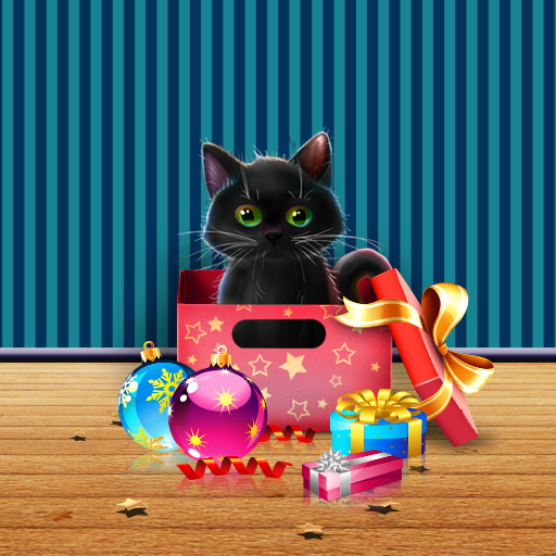 Kitten on Christmas Wallpaper