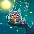 Cute Owls Live Wallpaper icône