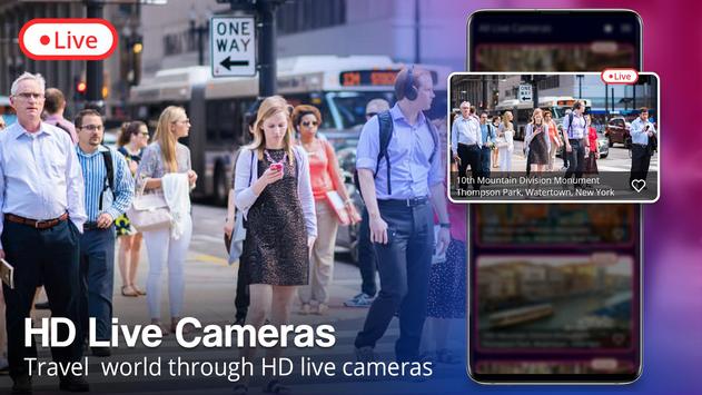 实时街景视频：网络摄像头高清实时流媒体 HD Street View Cam 截图 1