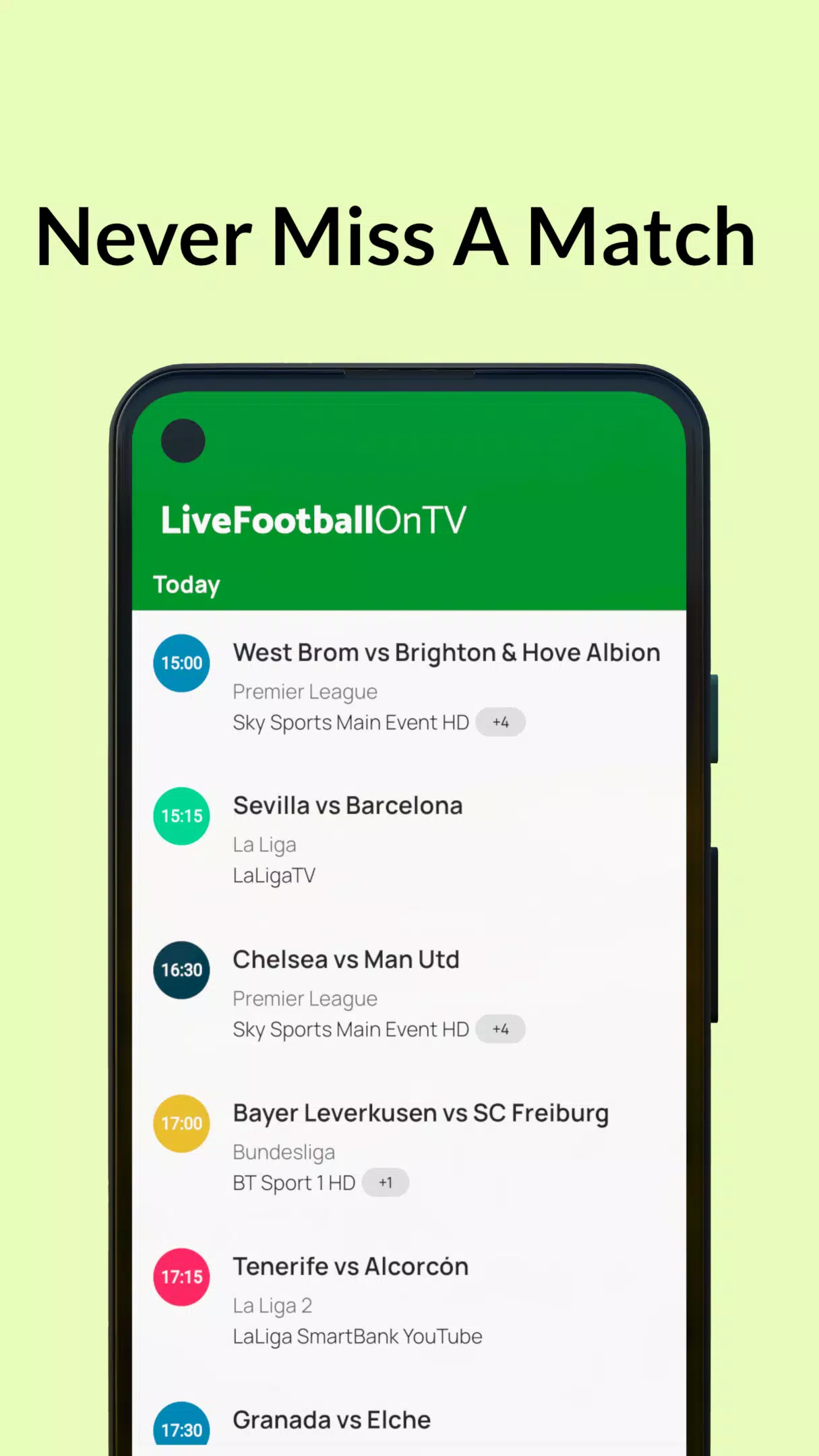 Live Football On TV Guide APK pour Android Télécharger