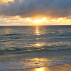 Icona Spiaggia Tramonto Sfondo