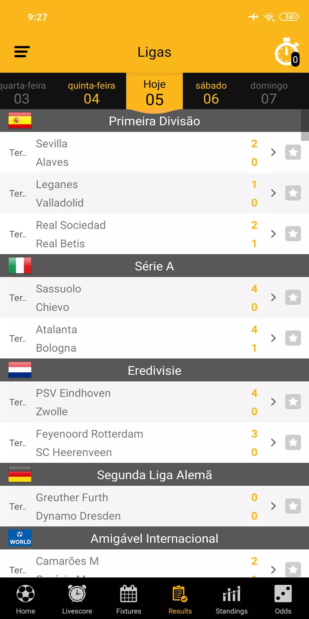 BeSoccer Livescore: todos resultados de futebol de hoje ao vivo