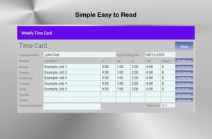 Weekly Time Card capture d'écran 1