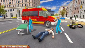 Ambulance Rescue Driving Simulator: Hospital Games اسکرین شاٹ 2