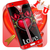Valentines day zipper icon