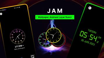Jam waktu widget jam digital poster