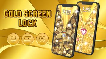 Gold Zip Lock Screen 海报