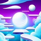 Windy Ball Jump on Cloudy Sky