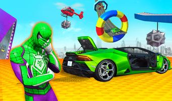 超级英雄超级坡道汽车特技 - 3D 射击游戏 海报