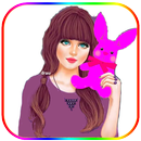 ملصقات بنات كيوت APK