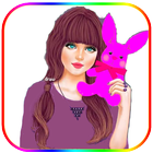 ملصقات بنات كيوت biểu tượng