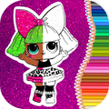 🍭💖 Glitter cute dolls lol Coloring book 🍭💖