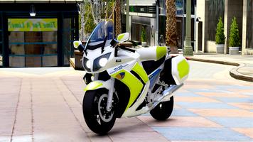 real Police moto bike Chase Plakat