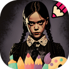 Wednesday Addams Coloring Game иконка
