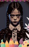 Wednesday Addams Coloring Game постер