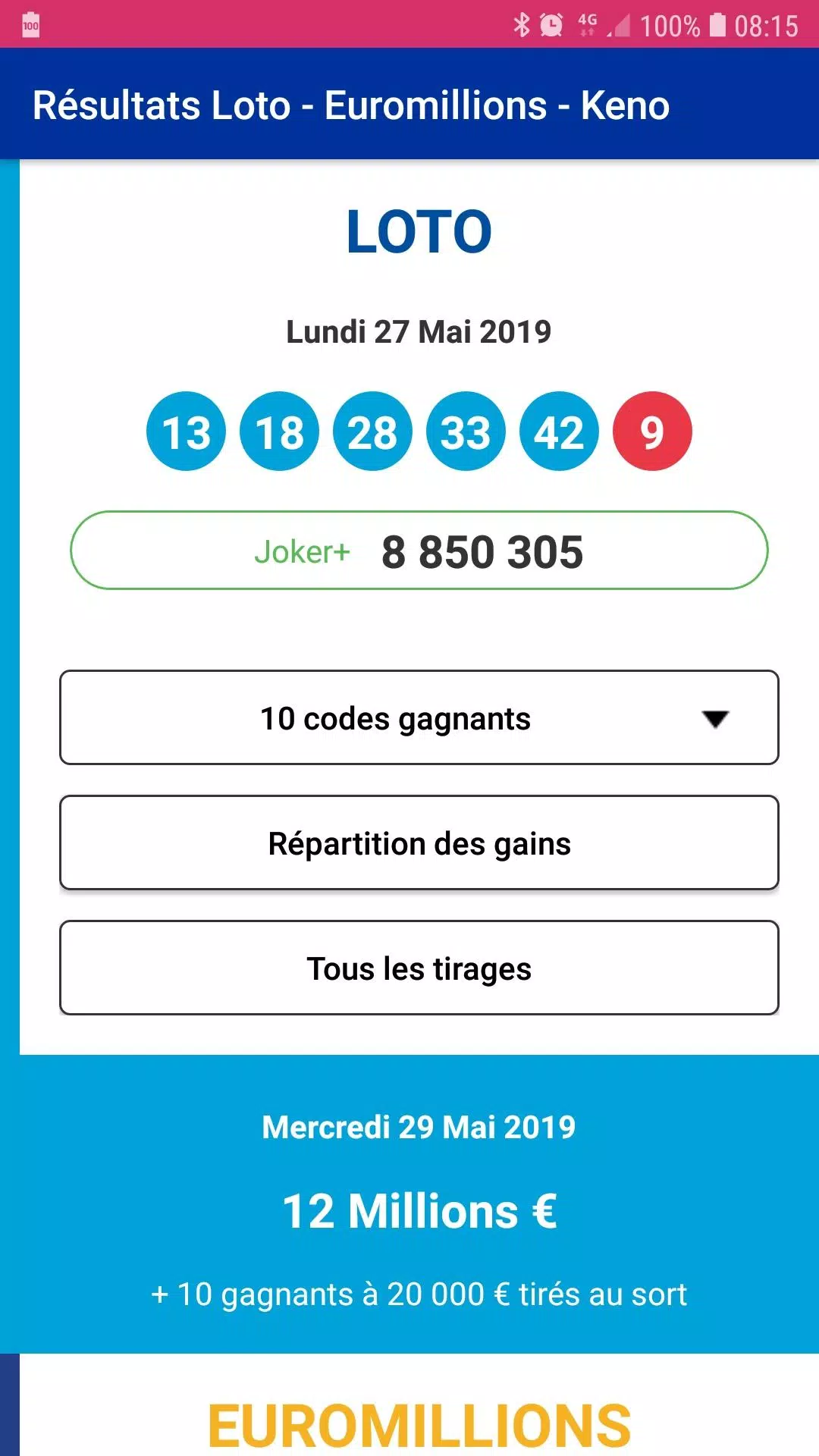 Loto Du 29 Mai 2023 Resultat Gain Résultats Loto - Euromillions - Keno APK for Android Download