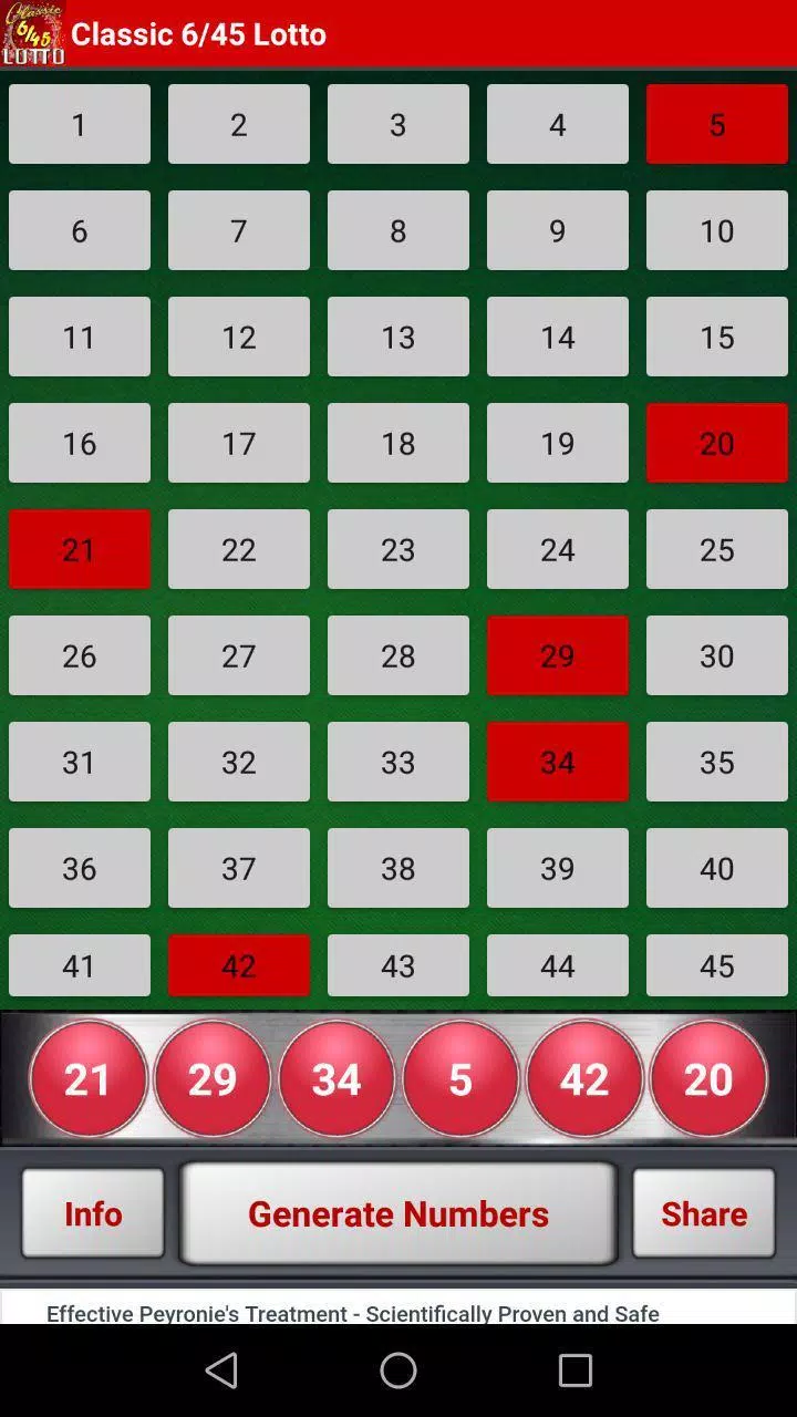 Classic 6/45 Lotto APK pour Android Télécharger