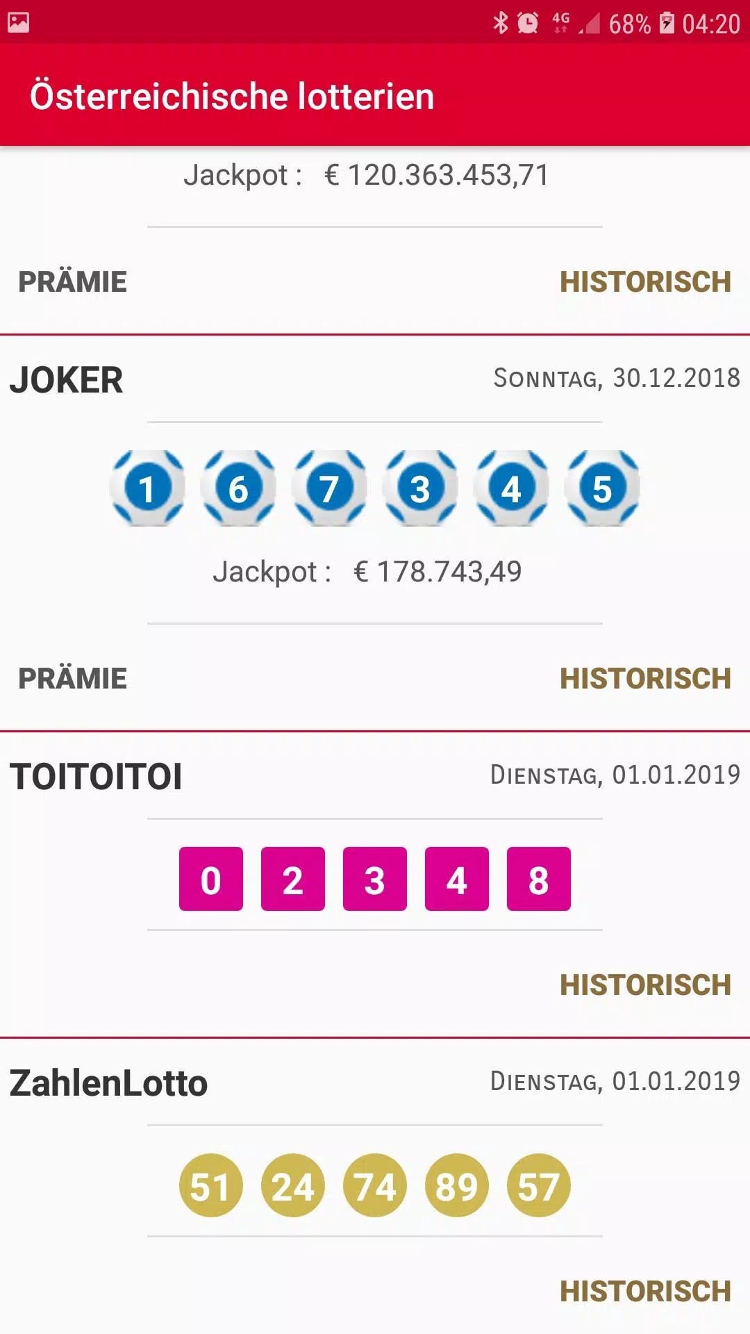 Lottozahlen Österreich APK für Android herunterladen