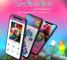 Love Bird Clock Live Wallpaper capture d'écran 1