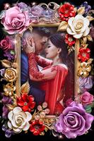 Lovely flower photo frame постер