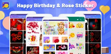 Happy Birthday & Rose GIF