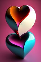 خلفيات قلوب الحب 3D الملصق