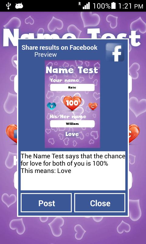 Love game name matching Love Calculator