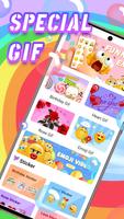 Heart Emoji Gif & Rose Sticker Poster