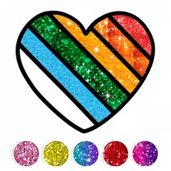 Glitter Heart Love Coloring APK download
