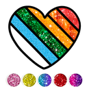 Glitter Heart Love Coloring APK