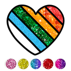Glitter Heart Love Coloring simgesi